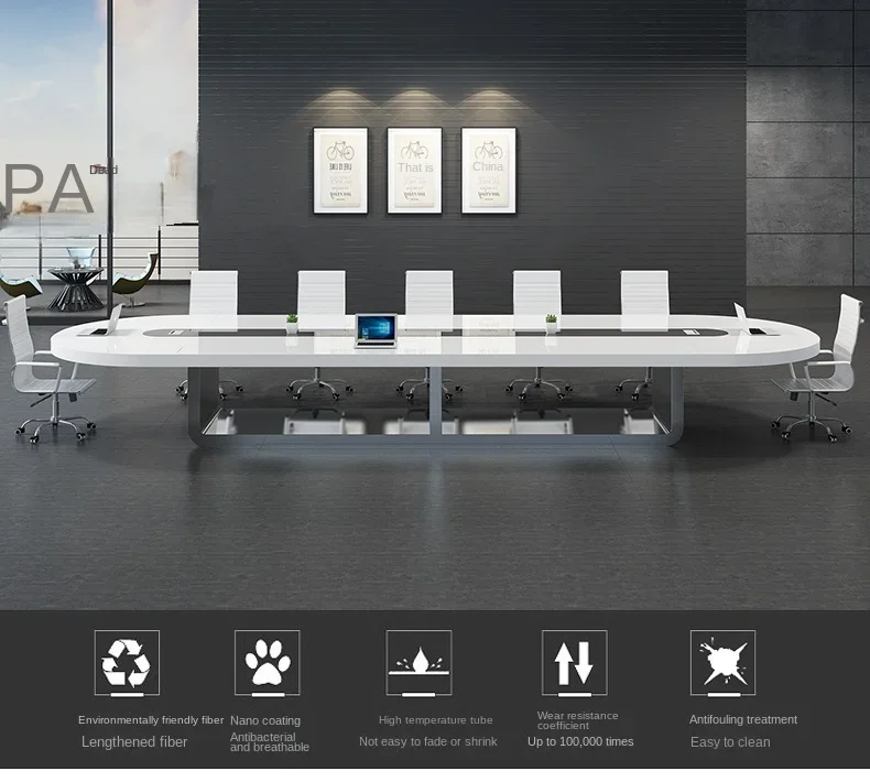 HYZ9 12 Feet Modern Round Meeting Room Office Desk Big Conference Table and Chairs 16 peoplePanel conference table