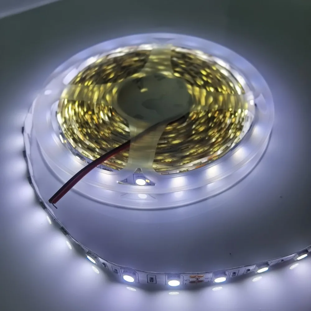 Cold White LED Strip Light, 12V, 5-Meter, Flexible, Non-Waterproof