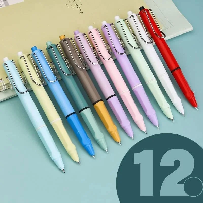 Retractable Fountain Pen, Press Type Refillable Ink Writing Pen Extra Fine 0.38mm Calligraphy Pen for Office School,,family