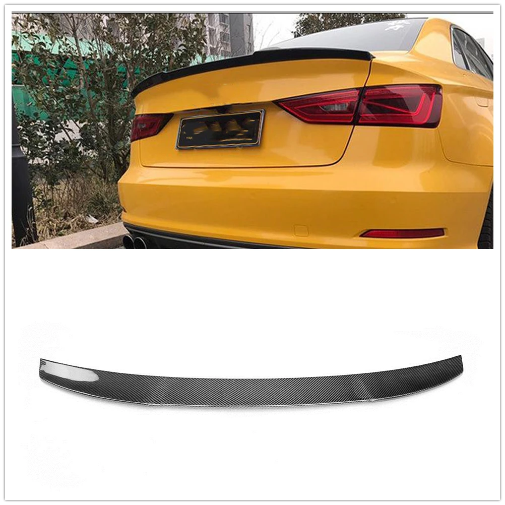

Carbon Fiber Rear Trunk Spoiler Wing Lid Upper Splitter Lip Decklid Flap Trim Auto Part For Audi A3 S3 RS3 Sedan 2014-2020