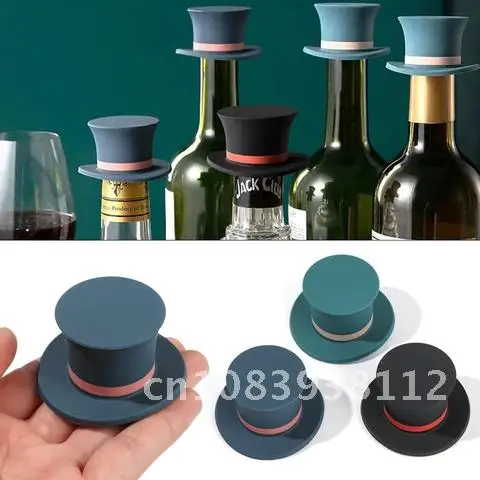 

Wine Silicone Stopper Shape Hat Barware Vacuum Sealed Creative Storage Cap Champagne Household Bar Kitchen Tool