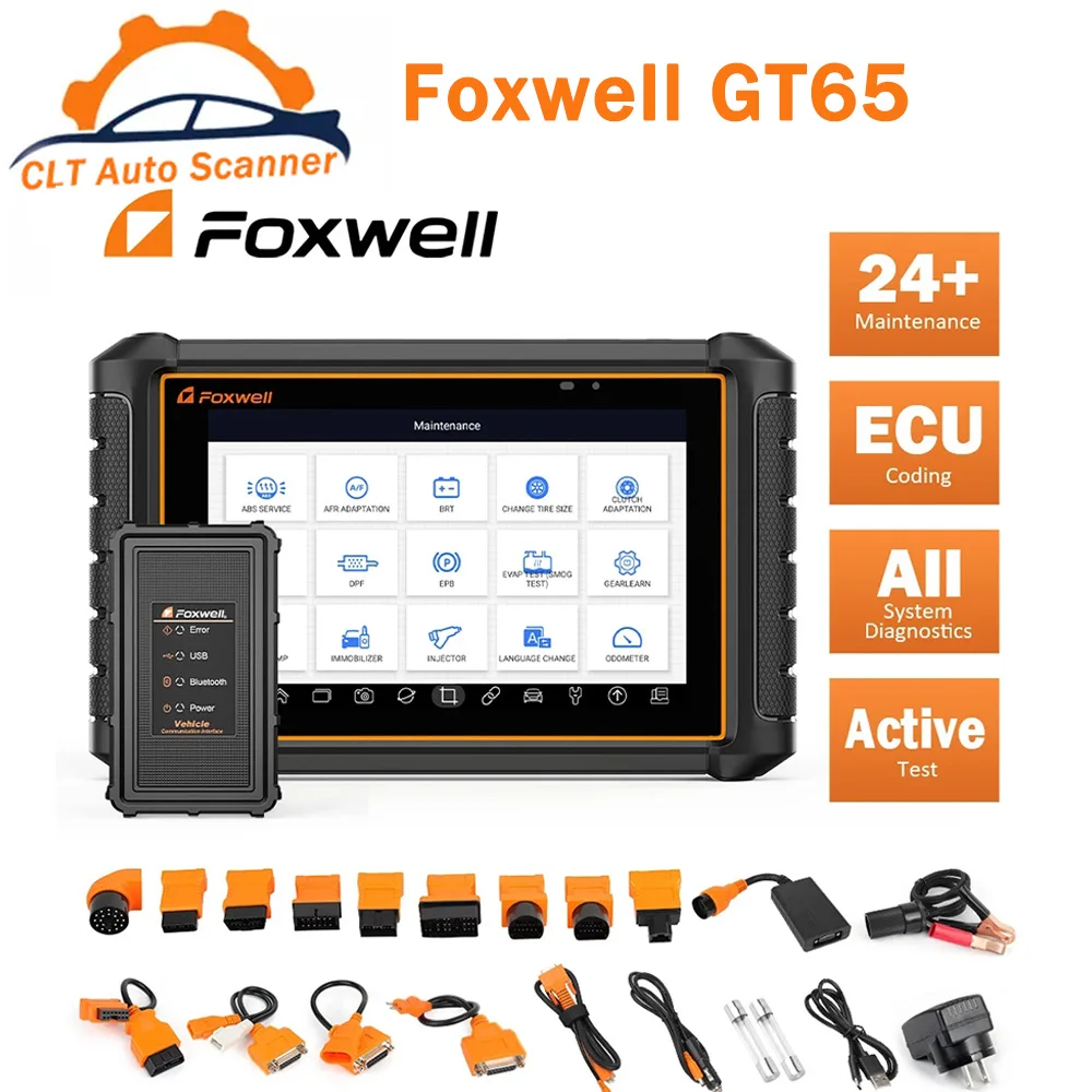 

Foxwell GT65 OBD2 Bluetooth Car Diagnostic Tool ECU Coding Bidirectional Test Support All System OBD 2 Auto Scanner Tool