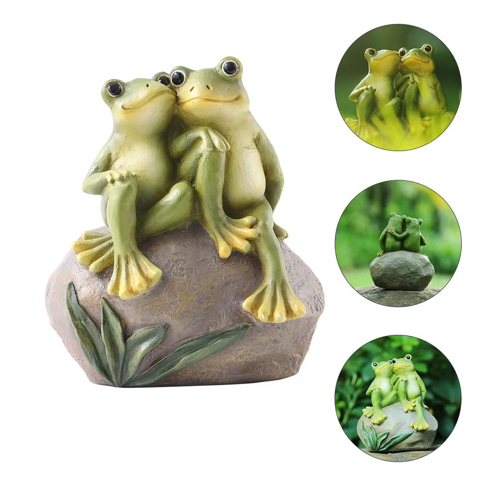 

Potted Plant Frog Lovers Ornament Table Ornaments Resin Garden Scene Layout Decor