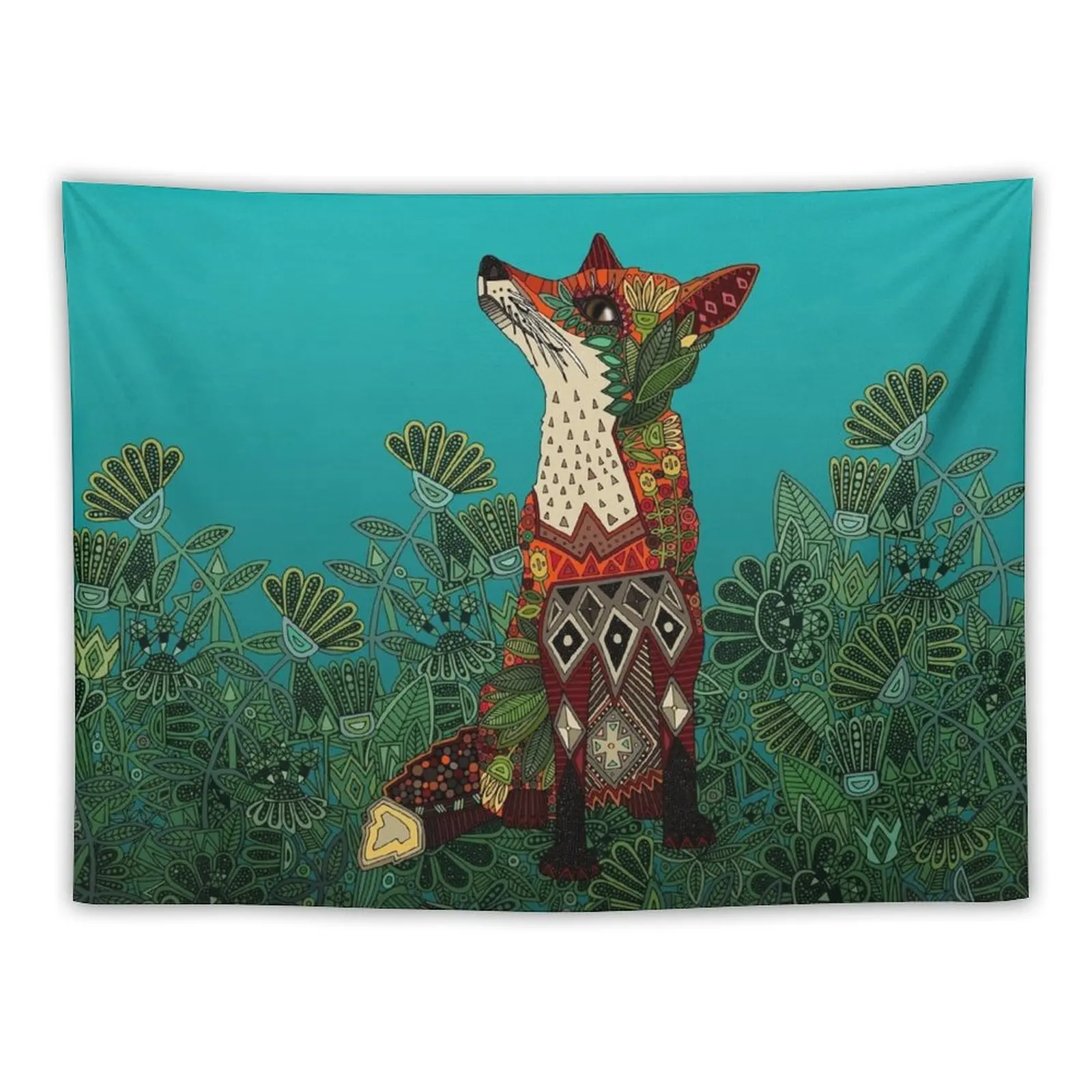 

floral fox Tapestry Wall Decoration Items Outdoor Decoration Room Decorator Tapestry