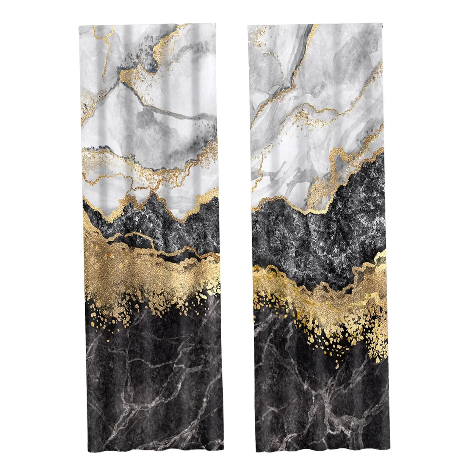 

2 Pieces Marble Print Blackout Curtains for Guestroom, Bedroom, Living Room