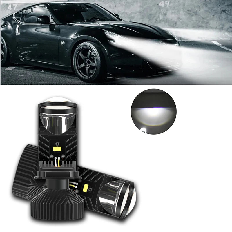 

Суперъяркая автомобильная лампа, 2 шт., проекционная лампа H4, мини-проектор, автомобильная лампа, яркая/низкая автомобильная лампа, 12 В/24 В