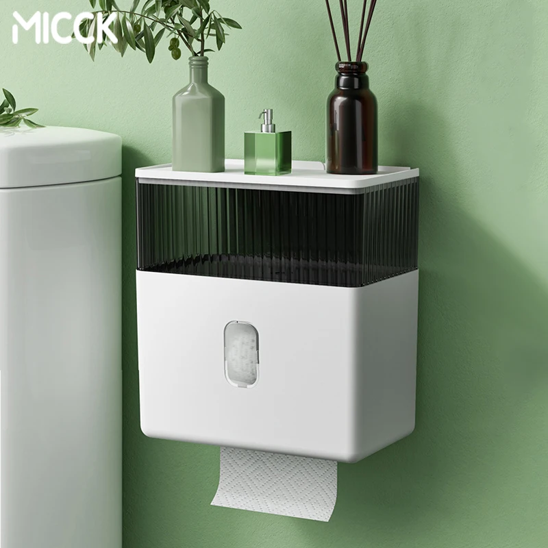 Bathroom Wall Mounted Double-Layer Tissue Box Toilet Paper Holder