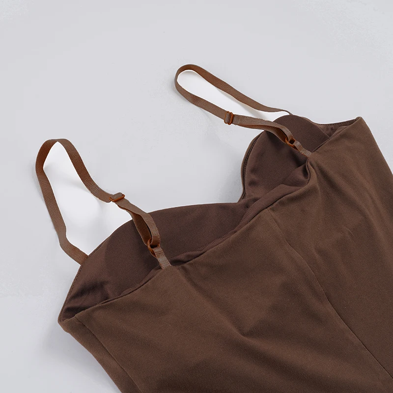 SUCHCUTE Sexy Bustier Jumpsuit Kurz Damen Einfarbig Ärmellos Bodysuit Sommer Mode Outfits Y2K Streetwear Eng Anliegender Playsuit 2026 – Detail 7