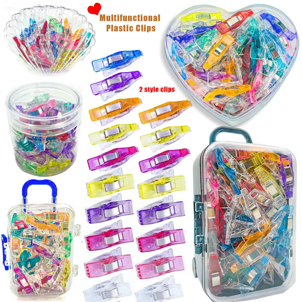 Mixed Pack Clips Home Office Multifunctional Plastic Clamps Box Storage Sewing Crafts Quilt Clips