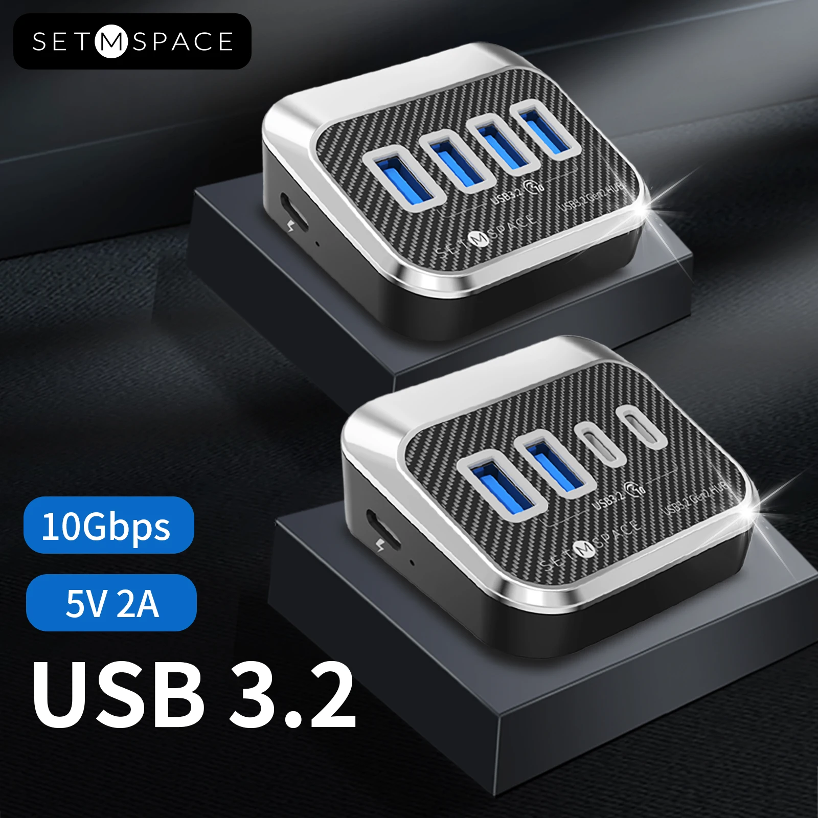 Setmspace Hub Usb 3.2 Docking Station Hub Tipo C 5Gbps 10Gbps Splitter Switch Dock Presa Multiporta Per Laptop Surface Macbook