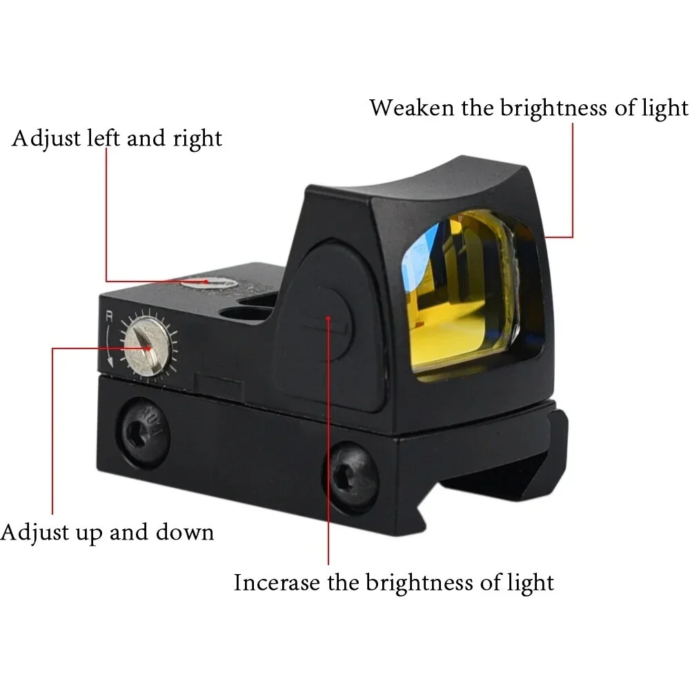 Mini Red Dot Sight Glock Tactical Optical Riflescope Hunting Reflex Collimator Airsoft Scope 20mm Rail Mount