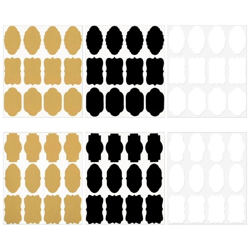 J0MC Fancy Kraft Bottle Labels Sticker for Christmas Gift Wrapping 120PCS
