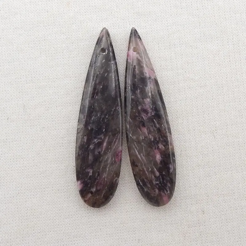New Natural Stone African Rhodonite Fashion Women Earring Beads 45x11x5mm 9g
