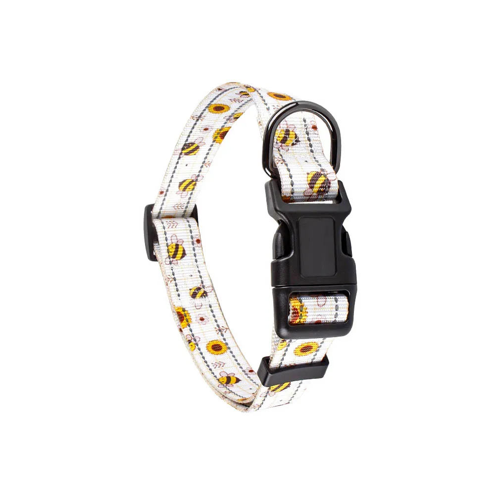 Adjustable Dog Collar 4 Sizes Durable Safety Fashion Buckle Collars for Small Medium Large Dogs Printing Painted Pet Accessories 