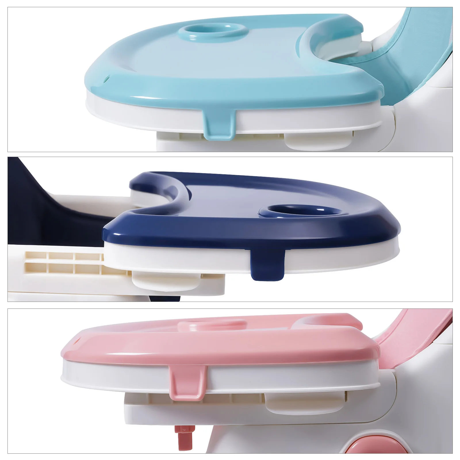 Multifunktionaler 2-in-1 Baby-Hochstuhl mit PU-Kissen, 5-fach Verstellbarem Tablett und Fußstütze für Kinder von 6 Monaten bis 6 Jahren – Detail 6