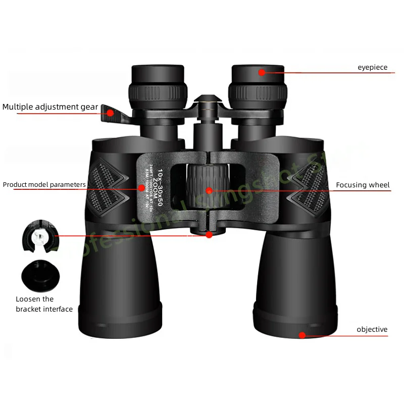 10-30X50 고배율 고화질 전문가용 줌 기능 강력한 쌍안경 사냥 망원경 경량