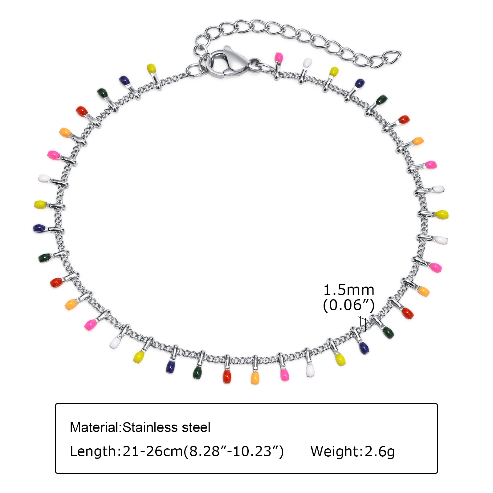 Stainless Steel Anklet Bracelet for Women, Bobemian Summer Beach Foot Jewelry ,Minimalist Anklets Female Gift images - 6