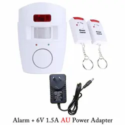Wireless PIR Motion Sensor Alarm with Dual Remote and Power Adapter for Enhanced Home Security (With AU Plug)