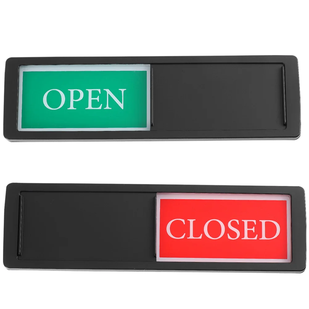 

2 Pcs Indicator Magnetic Open Closed Sign for Office Slider Abs Spray Paint Wall