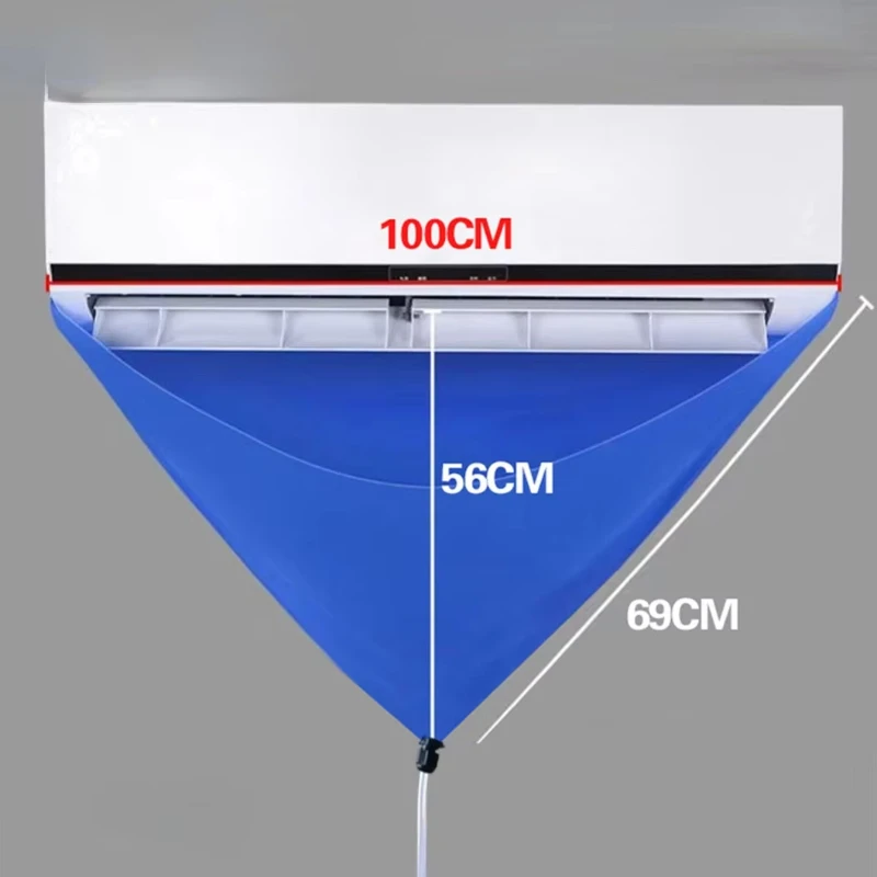 Air Conditioner Cleaning Kit 100cm Thickened Cleaner Air Coditioning Cleaning Cover Bag PVC with Water Pipe for 1-1.5P Split Hanging Air Conditioner
