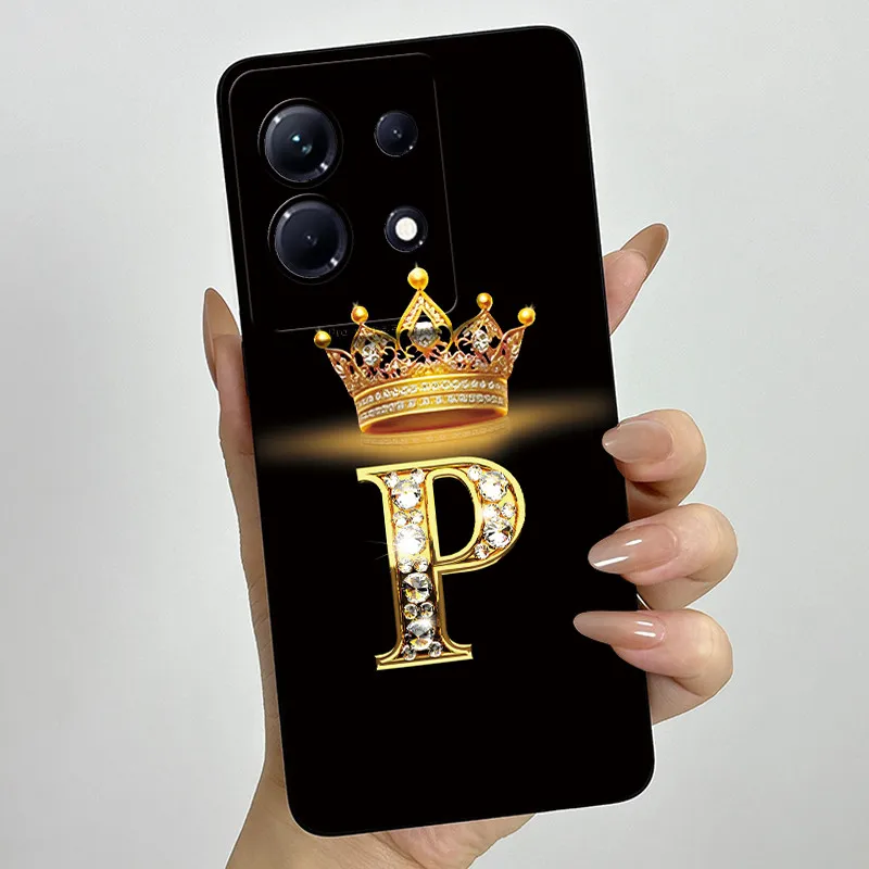 Stylish Initial Letter Phone Case - Soft Silicone TPU Lens Protector