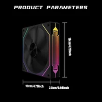 PRISM 4 RS Вентилятор корпуса компьютера 12 см ARGB 4-контактный тихий охлаждающий вентилятор 12 В Большой объем воздуха 800-1600 об/мин — изображение 4