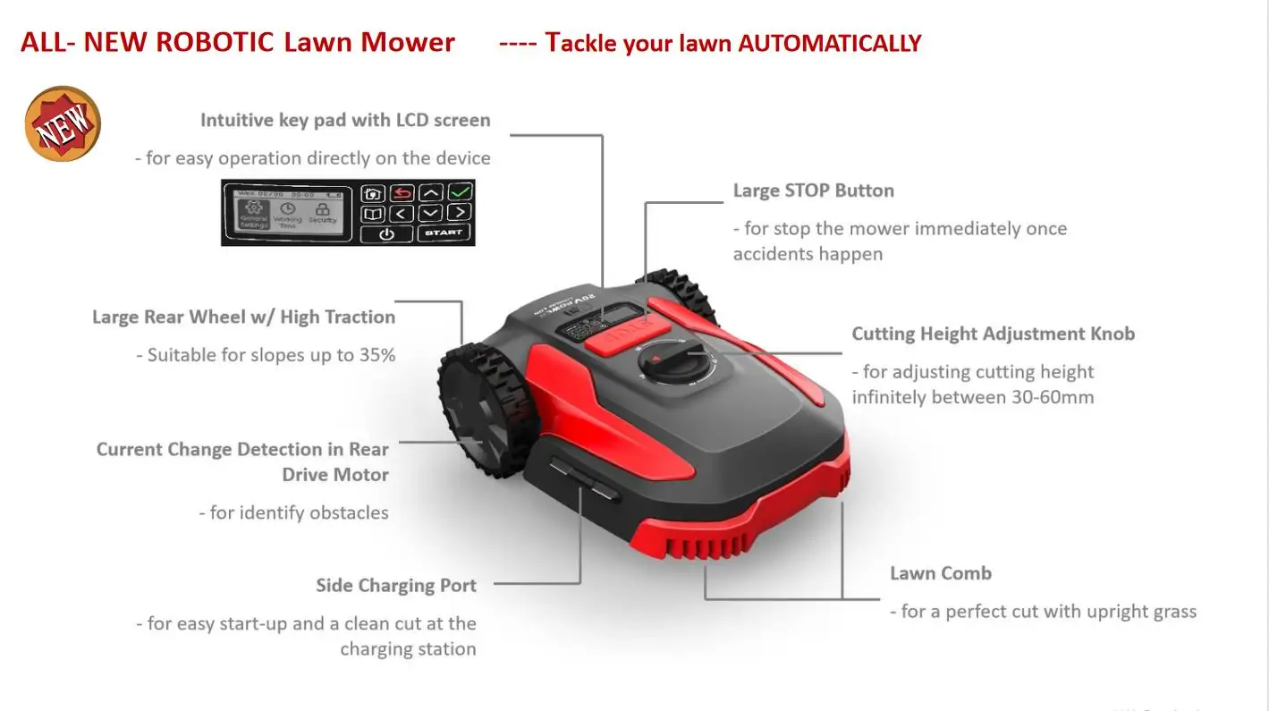 El robot cortacésped Marotronics Alfred funciona sin cable