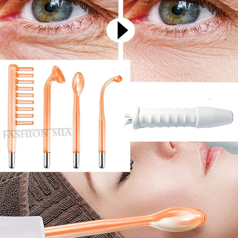 

Household Four One Handheld High Frequency Electrode Rod Facial Treatment Electric Therapy Hydrotherapy Freckle Removing Wrinkle