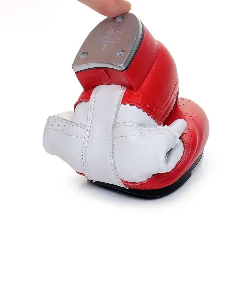 Engraving Hollow Women Men Cowhide Lace-Up Tap Dance Shoes Split Soles Jazz Tap Dancing Shoes For Children Girls Size 26 to 46 5