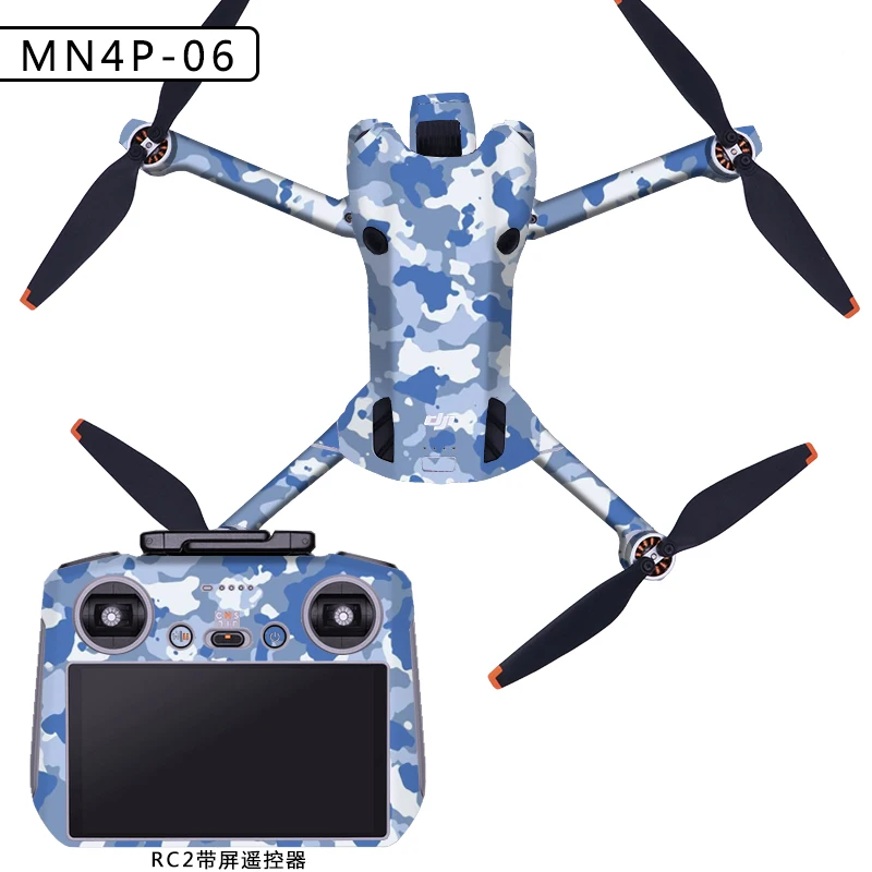 Autocollant Sticker Film de Protection Waterproof pour drone DJI Mini 4 Pro  + Radiocommande DJI RC 2 / RC-N2 - Surface Semi-Complète - Maison Du Drone