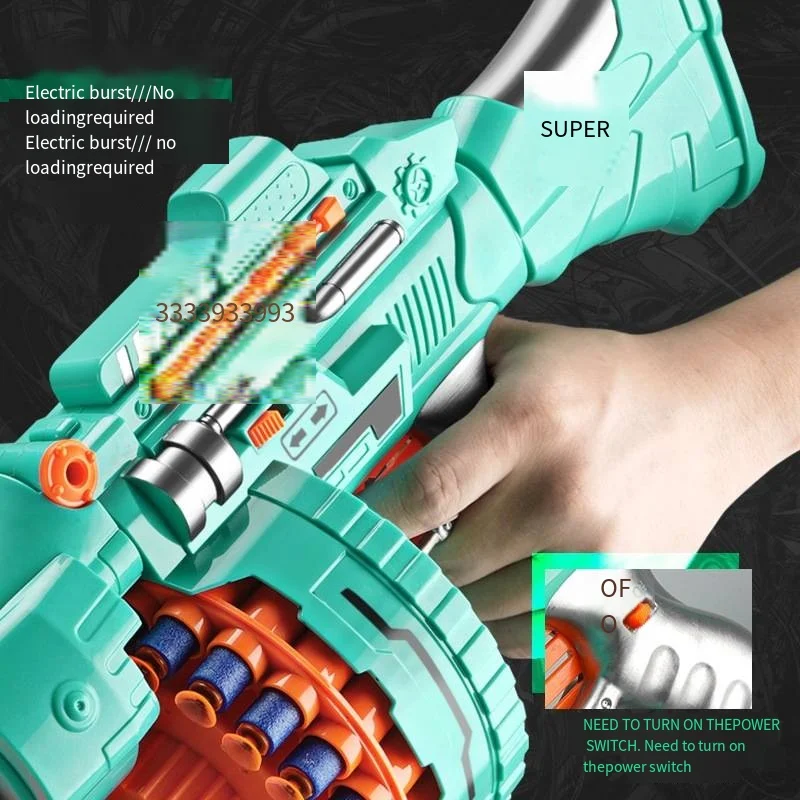 Boys Electric Continuous Shooting Gatling Toy Gun Suction Cup Soft Bullet Gun Nerfs Gun BB Gun Children's Birthday Gift 5