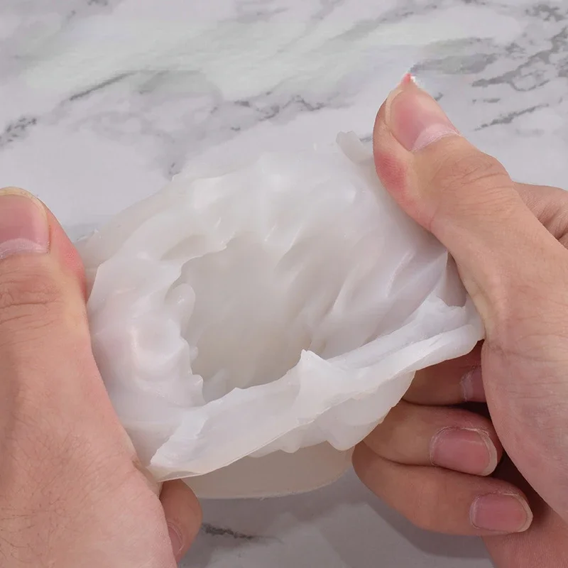 DIY 입체 화염 몰드 실리콘 핸드 보드 몰드, 아로마 테라피 캔들 몰드 송진, 석고 핸드 비누 연삭 도구