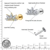 Right Grand ASTM F136 Titanium 16G Marquise Lotus CZ Flower Flat Back Stud Labret Tragus Helix Cartilage Conch Earring Piercing 2