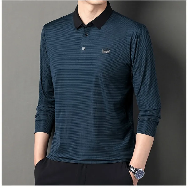 knee length dresses for ladies Long Sleeve Merino-Cotton Jacquard Sweater Polo main image 1