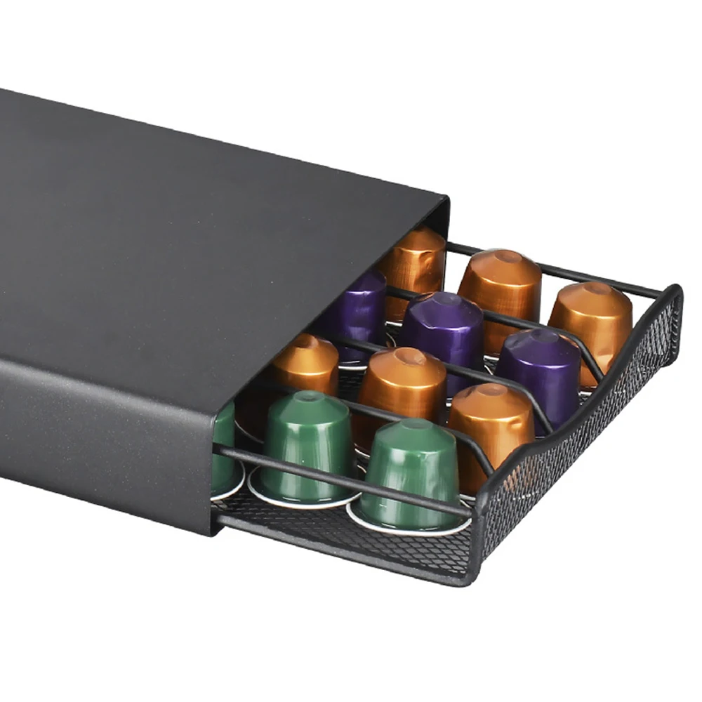 Coffee Pod Holder Drawer Type Coffee Shelves 40 Pods Storage Stand Rack Coffee Capsules Holder For Nespresso Organizer