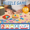 3D Creative Desktop Wooden Puzzle Game Kids Tangram Math Toys Building Blocks Board Color Shape Game Early Educational Toys 4