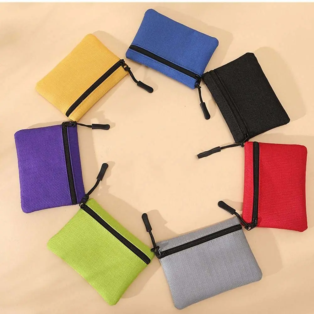 Einfache Koreanische Stil Ochsen Tuch Geldbörse Einfarbig Brieftasche Kleine Artikel Tasche Zipper Geldbörse Karte Lagerung Tasche Im Freien – Detail 6