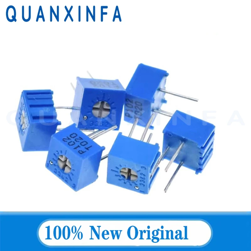 Resistance Trimpo Trimmer Potentiometer 3362P Series 101 201 501 102 202 502 103 500R 1K 2K 5K 10K 20K 50K 100K 1M 2M 5PCS multiturn potentiometer linear potentiometer rotary potentiometer potentiometer kit trimmer potentiometer adjustable resistor