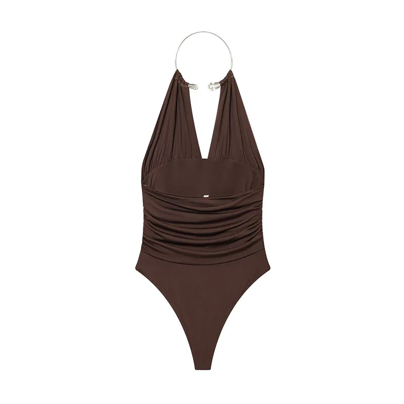 Women Halter Bodysuit Sexy Sleeveless Body Top Female Fitting Bodysuit Summer Fashion Streetwear Woman Jumpsuit Tops