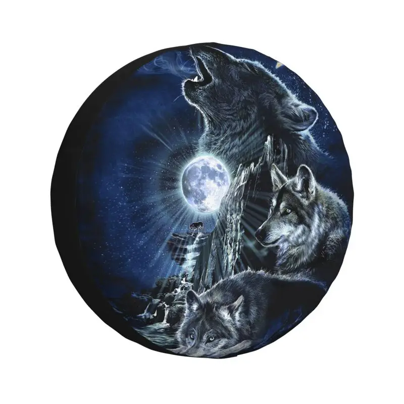 

Защитное колесо для Jeep Pajero 4WD, чехол с рисунком воющего у Луны для защиты шин для прицепа, 14 "15" 16 "17"