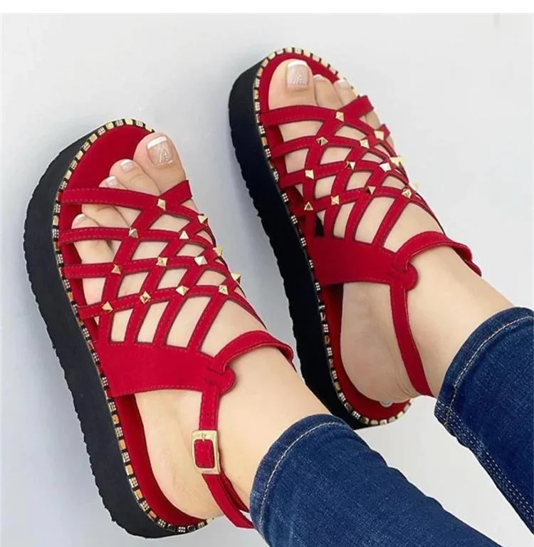 Sandals Women 2022 Gladiator Flat Heels Sandals Summer Shoes Women Ankle Strap Platform Sandals Casual Summer Chaussure Femme