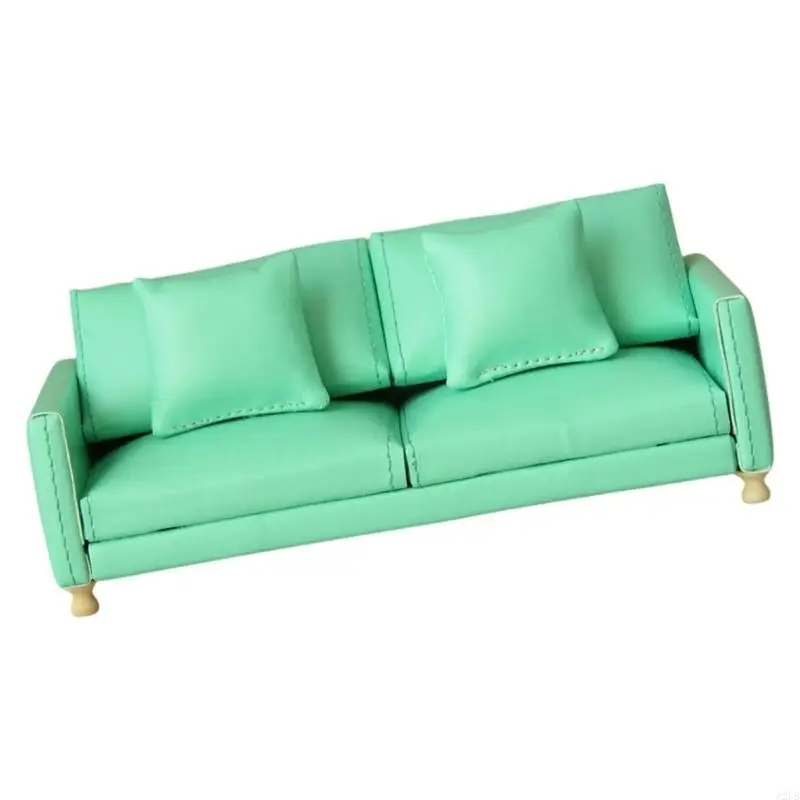 Miniatur-Puppenhaus-Möbelset Maßstab 1:12, weiches Stoff-Wohnzimmersofa, einfache Couch für realistische Modelldarstellungen – Detail 5