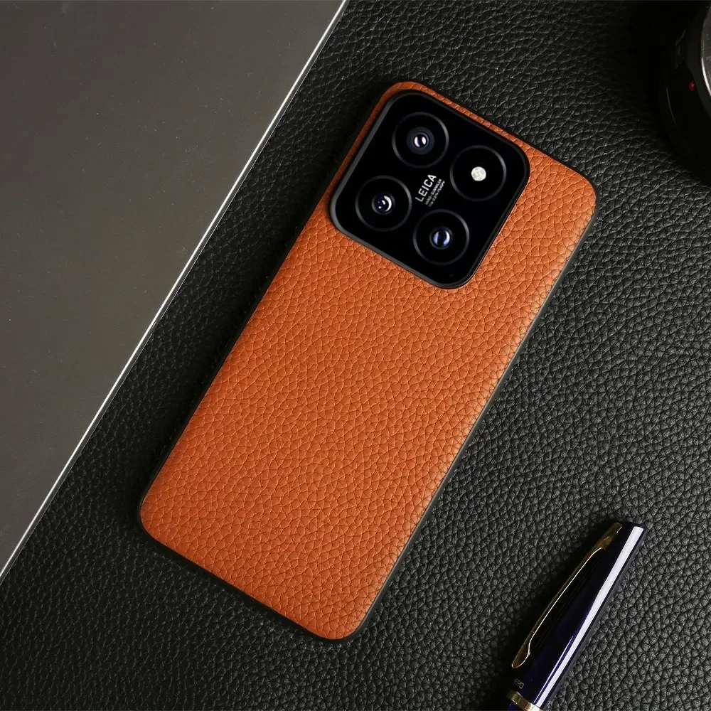 NZN Premium Genuine Leather Full-Wrap Litchi Phone Case