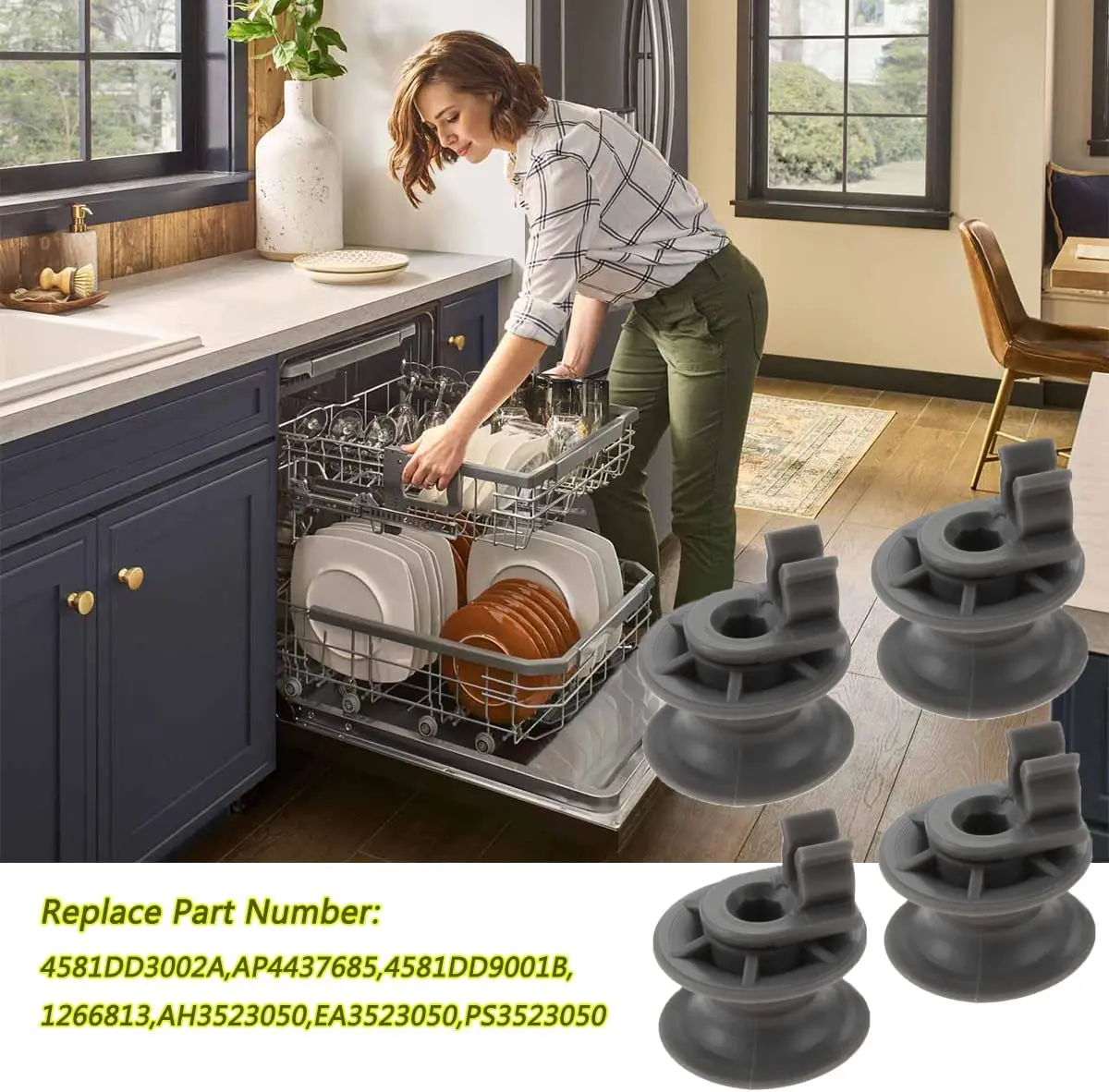 8 Pcs/set 국내 세척기 어퍼 롤러 4581DD3002A 가전 LG 켄 더 세척기 대체 4581DD3002A, AP4437685,