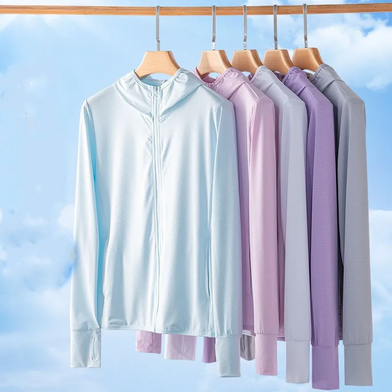 Sun Protection Clothing Men UPF50+ Travel by Walking Ice Silk Hooded Coat for Summer Air Conditioning Clothing
