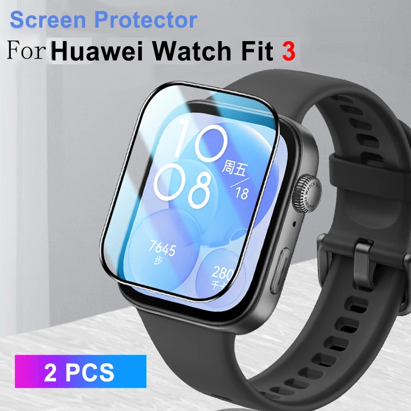 Huawei Watch Fit 3 필름 커버 용 부드러운 유리 Huawei watch fit 2 3 액세서리 용 Smartwatch 곡선 9D 강화 스크린 보호기