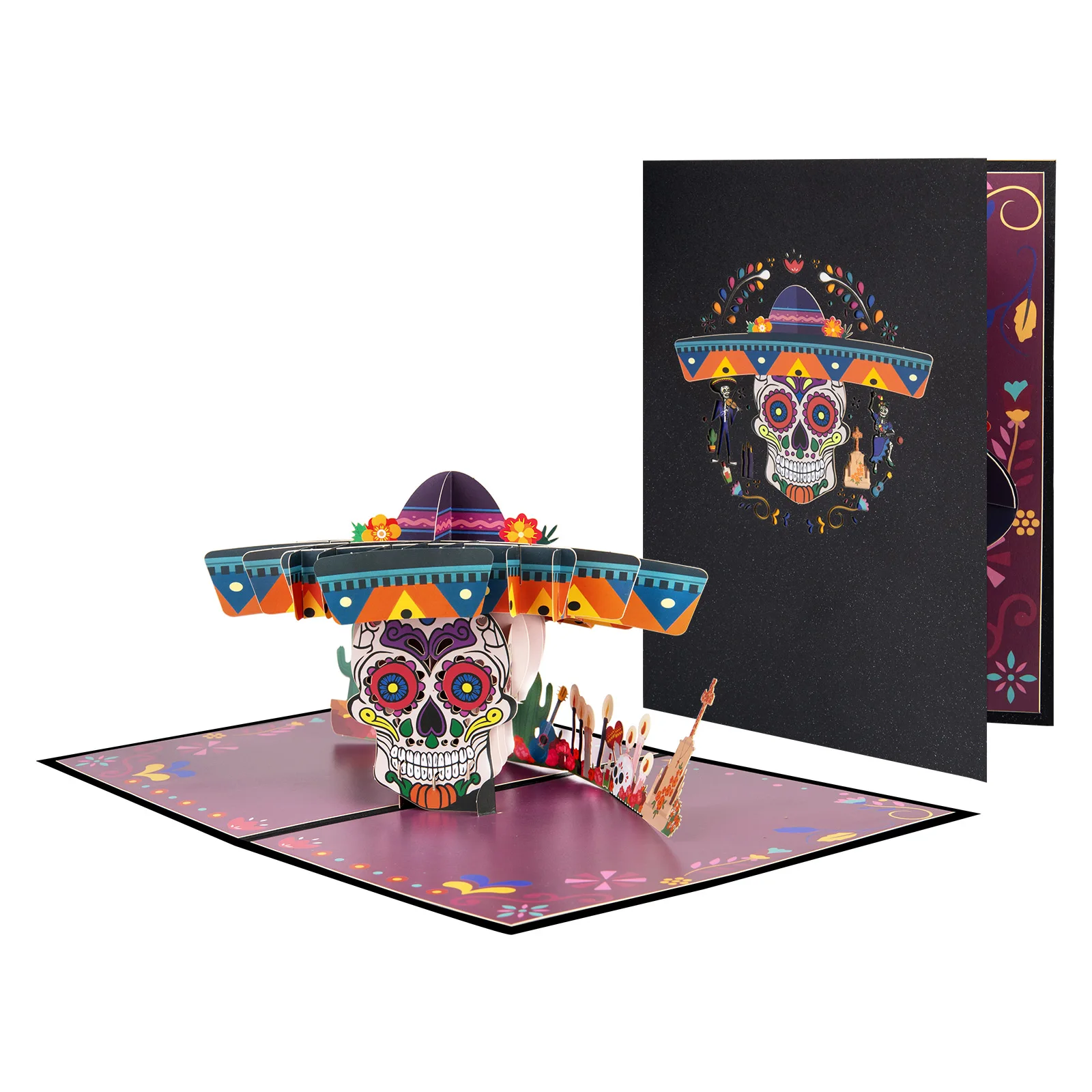 Dia de Muertos Pop Up Card 3D Holiday Greeting Card Day of the Dead