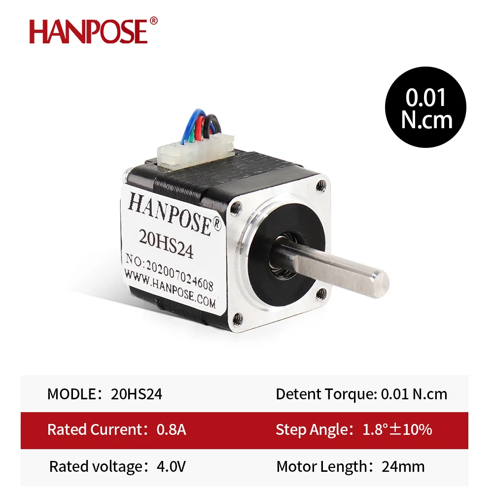 HANPOSE Free shipping Nema 8 Stepper Motor 20HS24 20HS34 20HS40 20HS50 0.8A 12mN.m  20 Series stepper motor For game machines