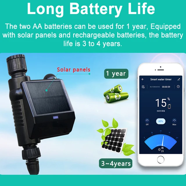 Tuya Intelligens Zigbee Kerti Napenergia -Öntözés Időzítő Golyó Szelep Sprinkler Csepegtető Öntözőrendszer Vízvezérlő Élettartam - Image 4