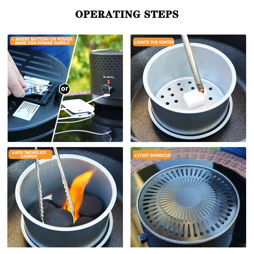 Outdoor Charcoal Smokeless Grill Barbecue Machine Camping Grill Stove Household Multifunctional BBQ Plate